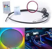 Car Lights Ior Car Light with Remote Controller App Control USB Car Acc Ories 210 Light Modes DIY Music Mode Car Decor Light App and Controller Control