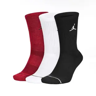 Nike 襪子 Jordan Everyday Crew Socks 三色 黑 白 紅 三雙入 長襪 喬丹 DX9632-902