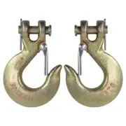 2X G70 5/16" Clevis Slip Hooks w/Latch Tow Chain Flatbed Truck Trailer Tie Down