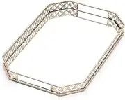 Gold Mirror Tray, Gold Vanity Tray, Perfume Tray for Dresser, Vanity Trays for Bathroom and Home Decor, 14 x 9 x 1.2 inches