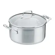 Scanpan Impact 4.8L Stainless Steel Casserole w/ Glass Lid Induction Pot Silver