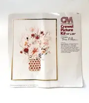 Vintage "Autumn Beauty" Crewel Kit by Columbia Minerva/Erica Wilson 1970s 24x30