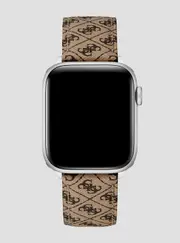 GUESS Men's Brown Quattro G Leather Apple Watch Strap