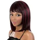Charming Straight Stylish Women Synthetic Wine Red Highlight Capless Wig Hair