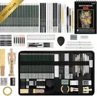 70-Piece Sketch Drawing Kit Charcoal Pencils Erasers Sharpeners Pro Art Supplies