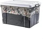 Plastic Storage Trunk Organizer with Lid, Thicken Storage Box Organizing for Home Dorm Classroom