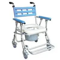 在飛比找樂天市場購物網優惠-耀宏鋁合金便器椅洗澡椅(可收合附輪)YH121-3便盆椅-沐
