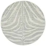 Cameron Silver Tiger Prints Round Rug