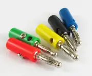 5pcs Free Solder 4mm Banana Plug Audio Speaker Power Test Connector 5 colors