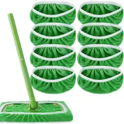 8Pcs Thickened Elastic Band Flat Mop Cloth Replacement Mop Cleaning Pad