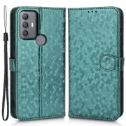 For Tcl 30 Se / 306 / 305 / 30e Wallet Phone Case Anti-drop Imprinted Dot Pattern Pu Leather Stand Cover Folio Flip Cell Phone Cover With Strap