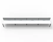 RAPIDLINE DELUXE PROFILE LEG WORKSTATION With Screen 8 Person Double Sided W1800 x D750 x H730mm (per user) White Top Black Frame