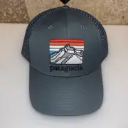 Patagonia Line Logo Ridge Lopro Trucker Hat Snapback Cap Men OSFA Gray NWT New