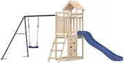 vidaXL Outdoor Playset - Multi-Use Playground with Swing Set, Wave Slide, Ladder and Sandpit - Constructed from Solid Pine Wood
