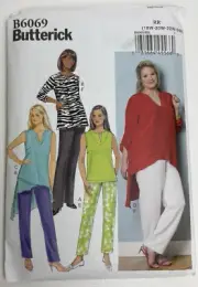 Butterick 6069 4 Tunics & Pull On Pants 18W 20W 22W 24W Sewing Pattern UC FF OOP