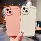 For iPhone 16 15 14 13 Pro Max 12 11 X Plus Wavy Silicone Case Shockproof Cover