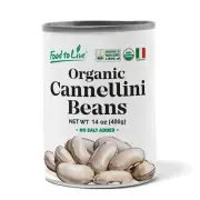 Organic Italian Canned Cannellini Beans - Non-GMO, Vegan - by Food To Live