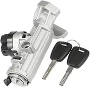 LUMIXE Ignition Lock Cylinder Kit Compatible, for Citroen,for Relay 2006-Now on All Models, Durable Metal Silver Tone Ignition Switch Cylinder Replacement Ignition Lock Set