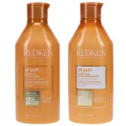 Redken All Soft Shampoo 16.9 oz & All Soft Conditioner 16.9 oz Combo Pack