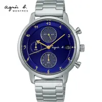 在飛比找ETMall東森購物網優惠-agnes b. 法式簡約太陽能計時腕錶(VR43-KMJ0
