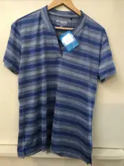 Columbia Women's Omni-Wick Golf Chatter Polo Gray Blue Stripes Size XL NWT