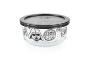 Pyrex Star Wars Glass 4-Cup Storage Bowl Container Dish, Darth Vader Death Star