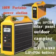 100w Portable Power Station AD/DC 110V/220V Solar Power Station with 16V20Wpanel