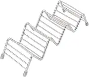 Taco Holder Stainless Steel Taco Stand Tray for 3 Shells Heat-Safe Rack for Kitchen Grill Oven Use (3/4 Grid)