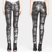 NWT Current Elliot The Ankle Skinny Fools Gold Coated Indigo Jeans Size 24 0