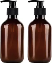 300Ml Brown Pump Bottle, 300Ml Empty Plastic Refillable Lotion Soap Shampoo Dispenser Containers With Pump Multipurpose For Cosmetic Kitchen Bathroom