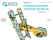 QTSQD32071 1:32 Quinta Studio Interior 3D Decal - Albatros D.III (OAW) (ROD kit)