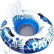 Inflatable River Tube Float, Pool Float Adult, River Tubes for Floating Heavy Duty with Mesh Bottom, Comfortable Backrest & 2 Cup Holders & Durable Grab Handles,450 lbs Weight Capacity