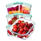 Glass Food Storage Containers with Airtight Snap Locking Lids BPA Free Meal Prep