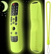 [Hi Color] Silicone Cover for MR24GA/MR21GA/MR22GN/MR23GA Protective Case Compatible with LG Magic TV C2 C3 G3 OLED Remote Control Slicone Sleeve with Lanyard(Glow Green)