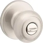 Kwikset Cove Privacy Locking Door Knob, Interior Handle with Keyless Lock for Bedroom and Bathroom Doors, Easy Install, Featuring Microban Protection, in Satin Nickel