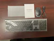 Bluetooth Keyboard Mouse, Multi-Device Wireless, Dual, Slim, Rechargeable GRAY