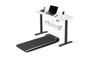 Lifespan Fitness WalkingPad M2 Treadmill with ErgoDesk Automatic White Standing Desk 1500mm + Cable Management Tray