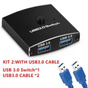 USB 3.0 Switch Selector KVM Switch 5Gbps 2 in 1 Out USB 3.0 Two-Way Sharer
