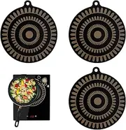 3 Pieces Silicone Mat for Induction Cooktop, 9.4 inch Induction Cooktop Mat, Thermochromic Silicone Induction Cooktop Protector (9.4 inch)