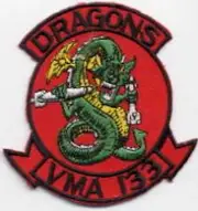 SAAB Space: Above & Beyond VMA 133 Dragons Iron-on Patch