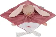 Nattou Pauline and Sasha Rabbit Comforter, Companion from Birth, 27 x 27 cm, Dusky Pink/Pink/White