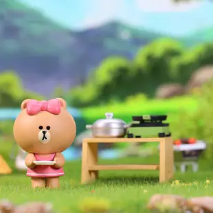 LINE FRIENDS 布朗熊 一起露營系列 盲盒 盒玩 盒抽 公仔 露营美味 烧烤达人 惬意午睡 炉边音乐