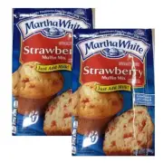 Martha White STRAWBERRY Muffin Mix with Bits, 7 Oz Bag (2 Pack) --10--