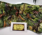 6132 Set of 2 Microwaveable bowl potholders dinosaurs on jungle green print