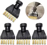 Set of 4 for Kärcher steam Cleaner Accessories, Accessories for Karcher Brush, Brass bristles for Karcher steam Cleaner, Flat Head Brush Set for Kärcher SC1, SC2, SC3, SC4, SC5 steam Cleaner (Gold)