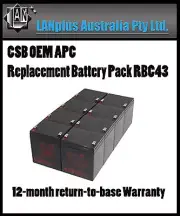CSB OEM APC Replacement Battery Pack RBC43 Smart UPS 2200 3000 2U 1 Year Waranty