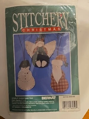 Bernat Stitchery STARLIT CHRISTMAS TRIO 3 Ornaments #W60030