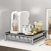 ​​​​​​​​Coffee Pods Storage Drawer Compatible with 36 Pods, Metal Coffee Pods Capsule Holder Storage Tea Organiser Drawer Tray, Coffee Machine Accessories (Grey)