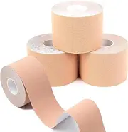 Athletic Sports Tape Elastic 4-Rolls Kinesiology Tape - Sport Trainers & Waterproof Physio Sports Tape, Perfect for Shoulder, Ankle, Elbow and Knee