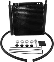 Transmission Oil Cooler, 26 Row High Performance Aluminum Alloy Radiator, Black Oil Cooling System for Pickup Trucks, Class C Motorhomes, SUVs
